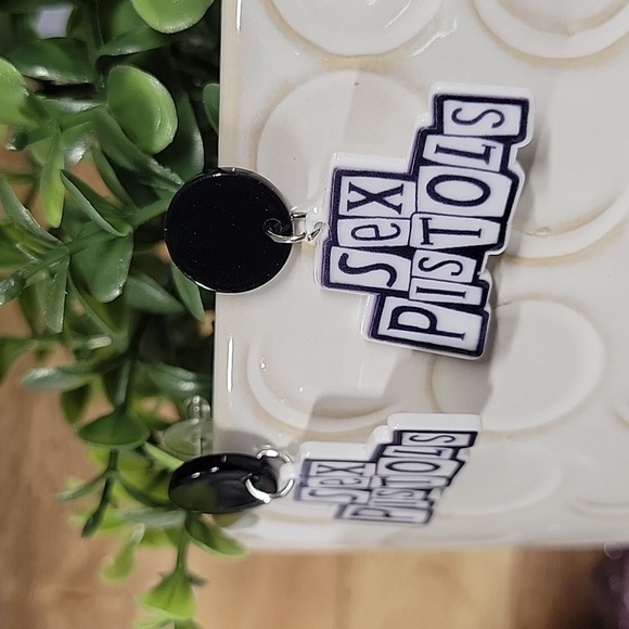 SEX PISTOLS Drop Earrings, S925 - Picture 5 of 6